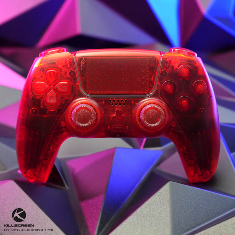 Clear Red Pro Esports PS5 Controller by Killscreen