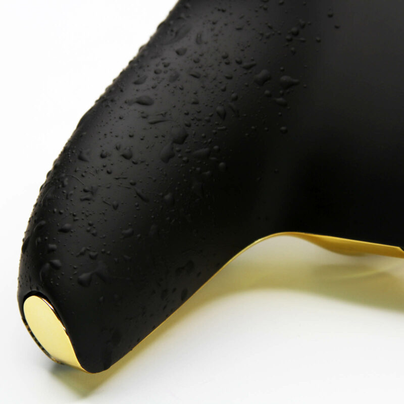 Close-up of Dragon Scales grip on back of Golden Dragon PS5 Controller