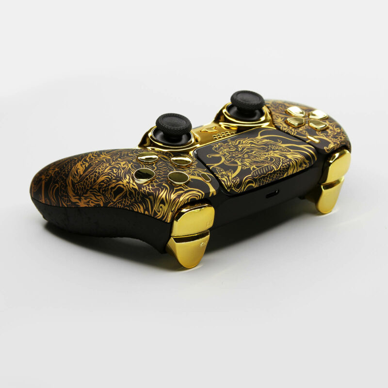 Back of Gold Dragon PS5 Controller