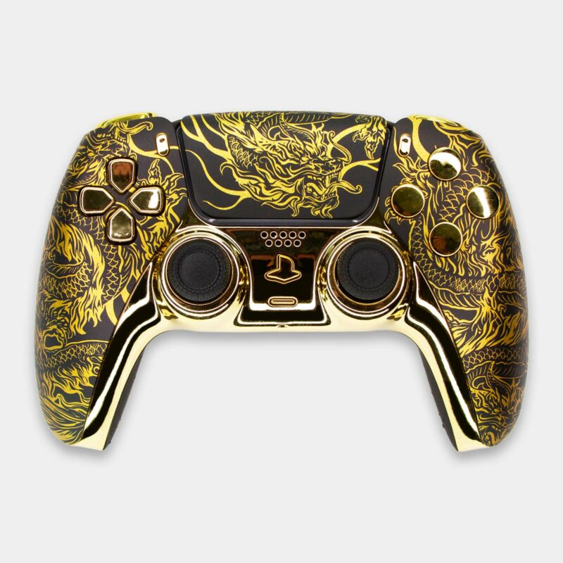 Front of Golden Dragon Playstation 5 PS5 DualSense™ Wireless Controller by Killscreen