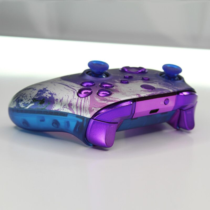 Backside of Killscreen Viocid Purple Blue Xbox Series Wireless Controller