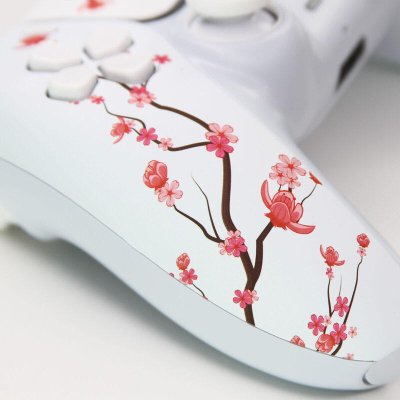 Close-up of Cherry Blossoms of Genbu Temple PS5 Controller by Killscreen