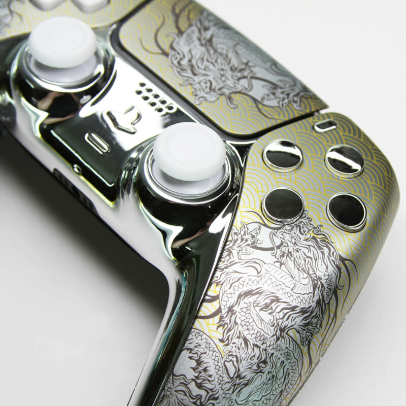 Silver Dragon PS5 Controller