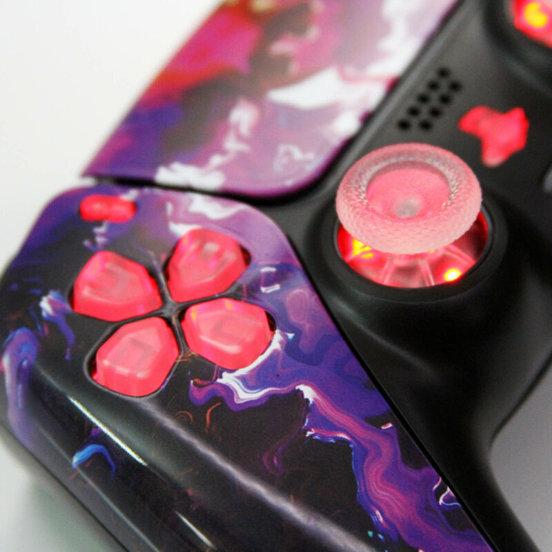 Red RGB LED "Purple Lava" PS5 Controller by Killscreen