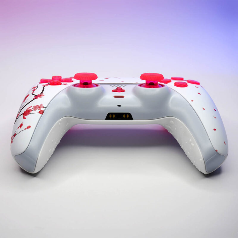 Front of Cherry Blossom PS5 Controller by Killscreen