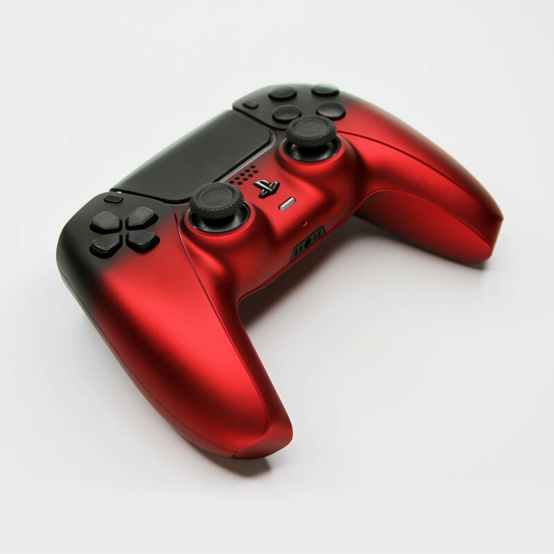 Satin Red to Black Gradient Fade PS5 Controller by Killscreen