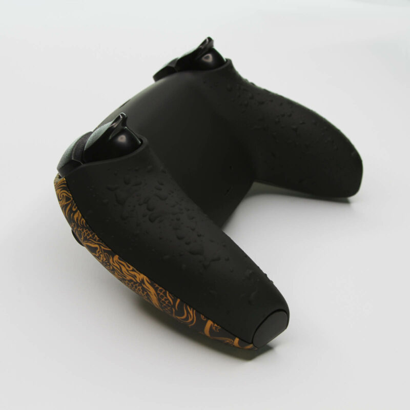 Back-right angle view of Black Dragon PlayStation 5 Custom Controller