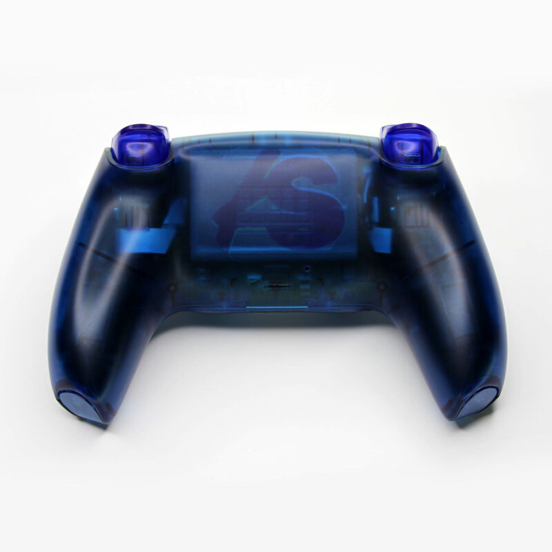 Back of Aqua Clear Blue PS5 Controller