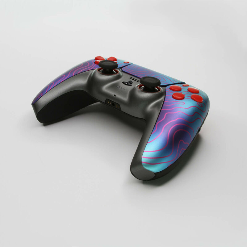 Front right view of Purple Damascus PS5 Controller