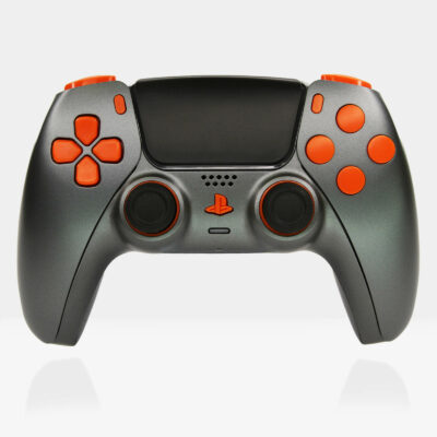 Gunmetal Fury Gray and Orange PS5 Controller by Killscreen
