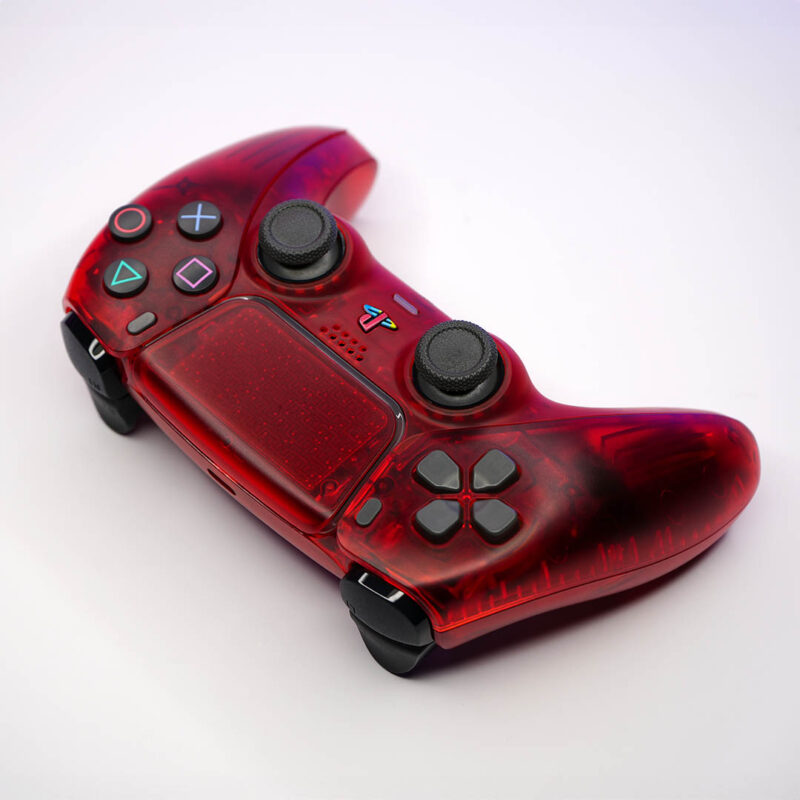Top view of Crimson Red retro PS5 Controller by Killscreen