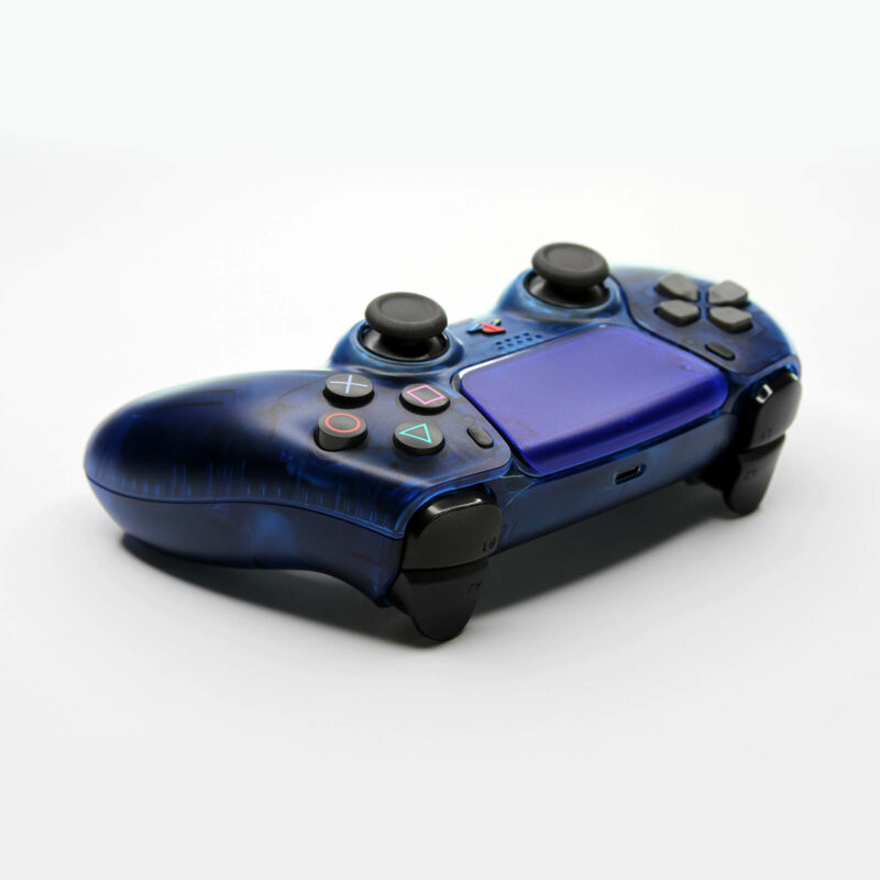 Back Angle of PS2 Ocean Blue Retro PS5 Controller