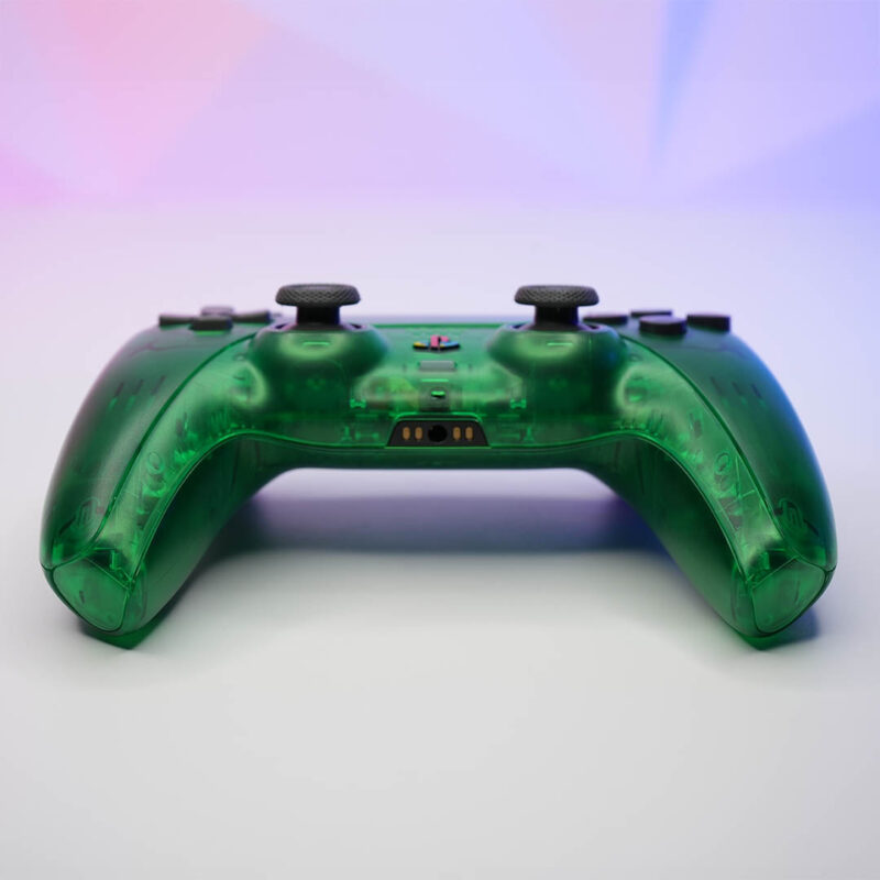 Front of PS2 Emerald Retro PlayStation 5 DualSense Controller