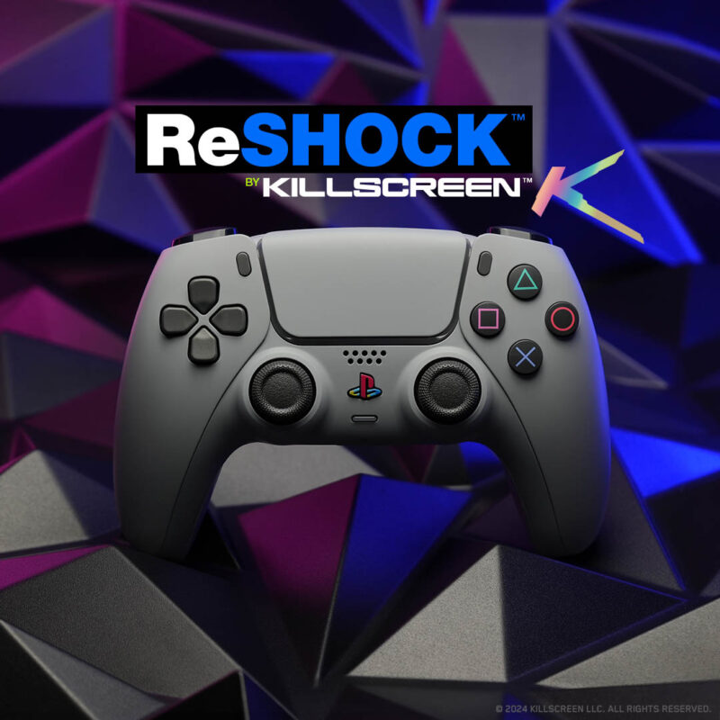 Promo v1 for PS1 Gray ReSHOCK Retro PS5 Controller by Killscreen