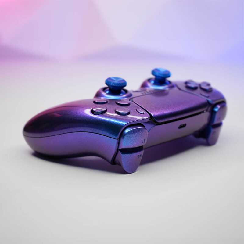 Action buttons angle of Chroma Color Changing PS5 Controller by Killscreen