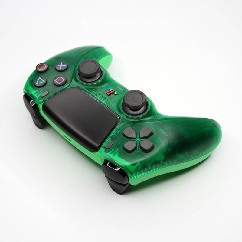 DPad rear angle of Green Crystal PS5 Controller by Killscreen