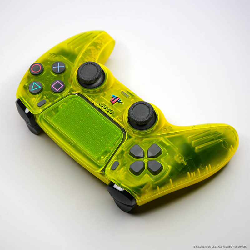 Dpad view of Lemon Yellow PlayStation 5 DualSense Controller by Killscreen