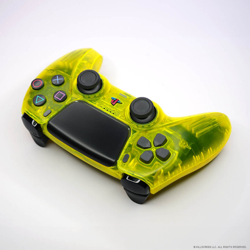Dpad view of Lemon Yellow PlayStation 5 DualSense Controller by Killscreen