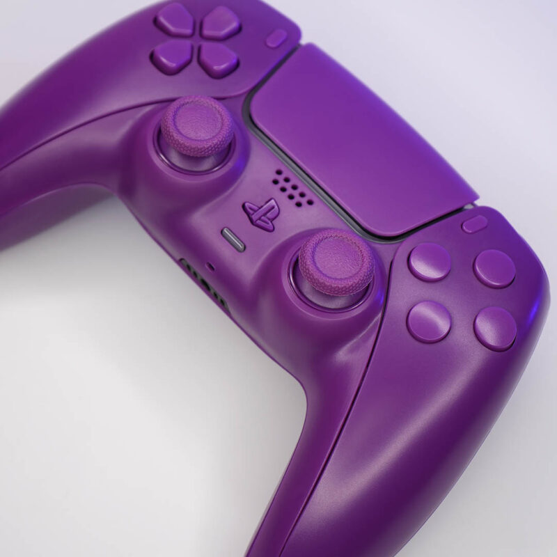 Close up of Triple Purple PlayStation 5 Controller by Killscreen