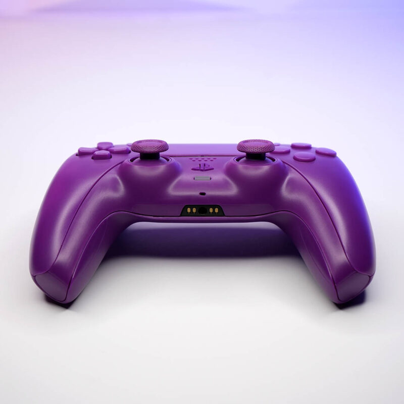 Front of Triple Purple PS5 controller by Killscreen