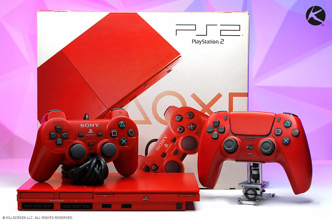 Cinnabar Red Retro PS5 Controller by Killscreen