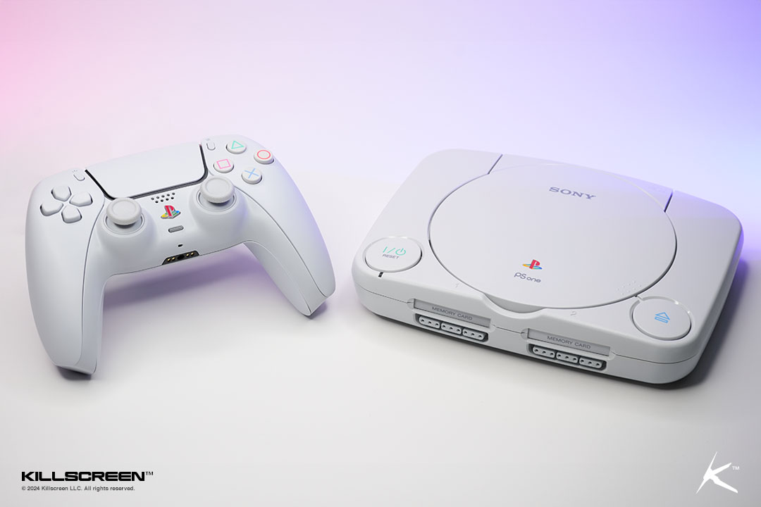 PSone White DualSense Controller Promo