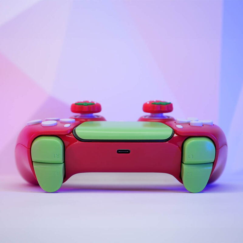 Rear view of Killscreen's Strawberry PS5 Controller