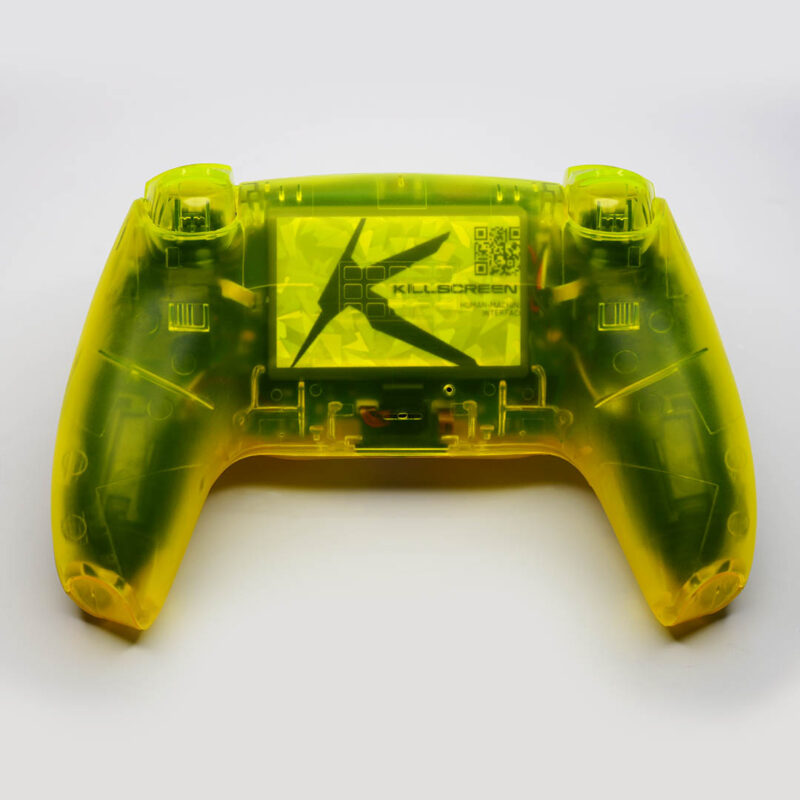 Clear back on triple lemon yellow PS5 DualSense controller