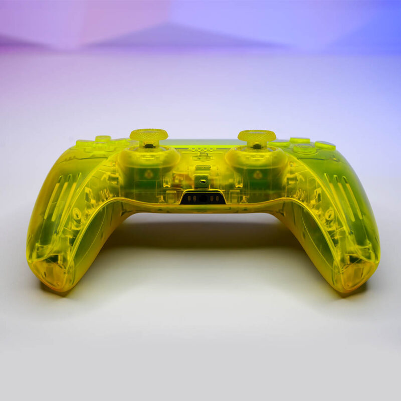 Front of triple lemon yellow PS5 Controller by Killscreen