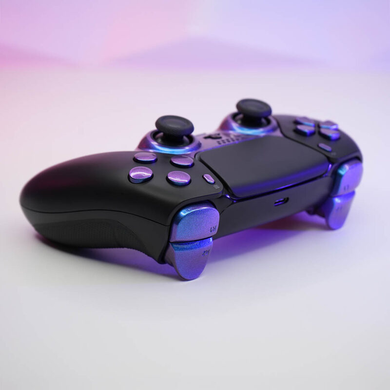 Action buttons angle of Dark Matter Matte Black PS5 Controller