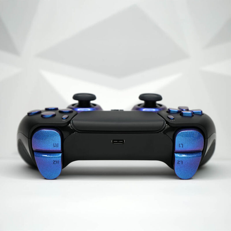 Rear view of Dark Matter custom PlayStation 5 Controller by Killscreen