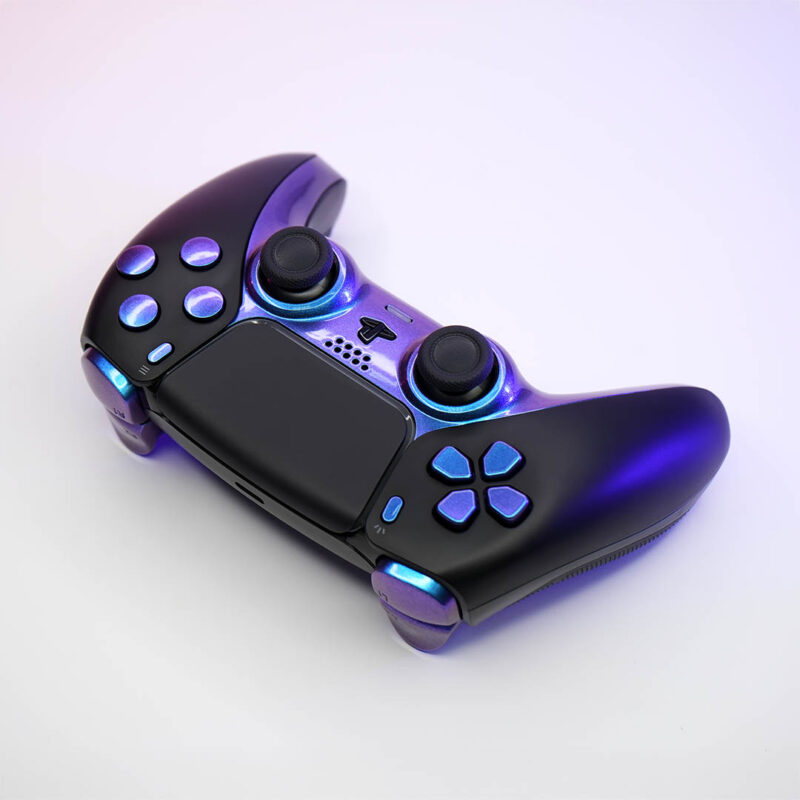 Top angle of Dark Matter PS5 Controller by Killscreen