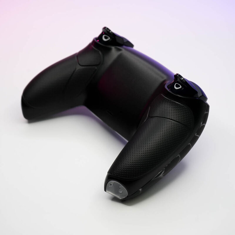 Back grip view of Ghost Weaver Spiderman PS5 Controller