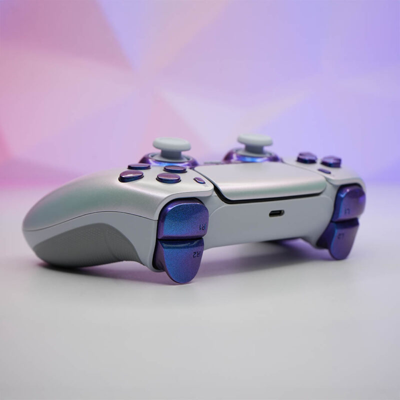 Rear angle of Arctica PS5 Controller by Killscreen