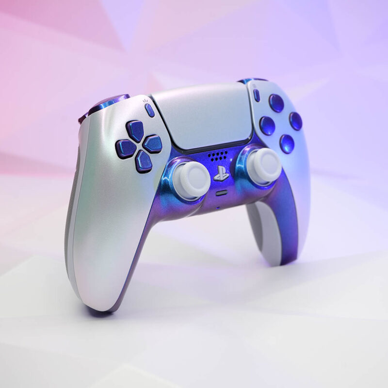 Standing side angle of Arctica Custom PS5 Controller by Killscreen