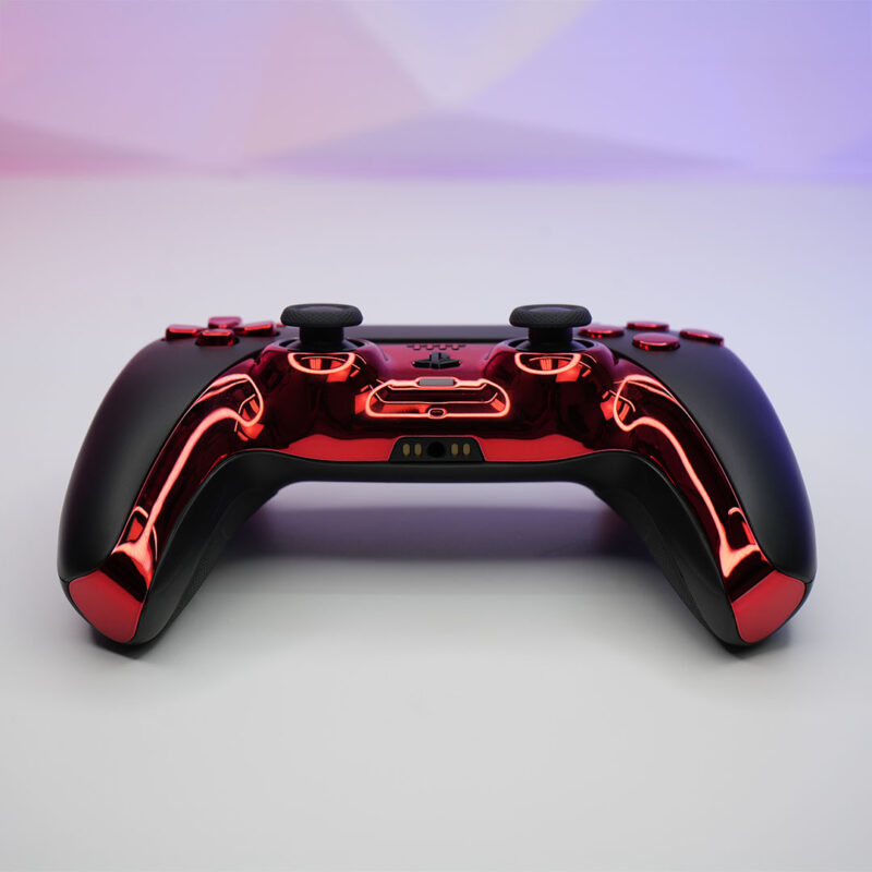 Front view of Red Chrome PS5 Controller