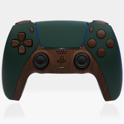 Ironwood Green and Woodgrain PS5 Controller