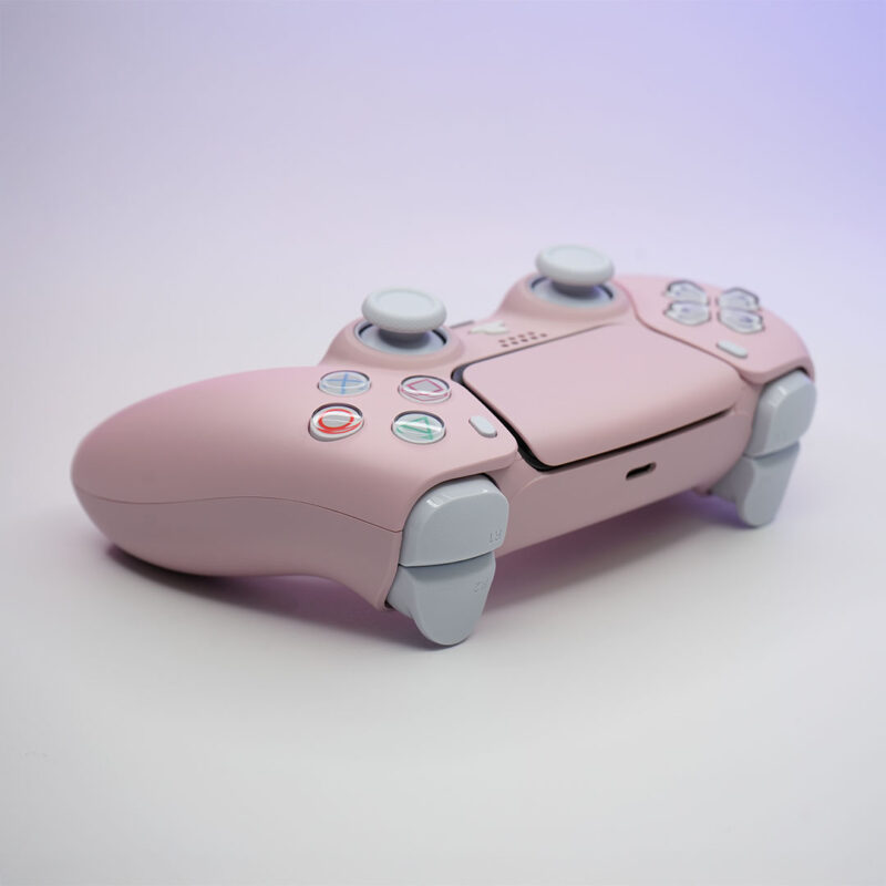 Rear angle of cute Light Pink PlayStation 5 DualSense Controller